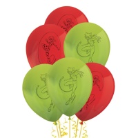 Globos de látex de Ladybug en acción de 23 cm - Procos - 8 unidades