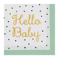 Servilletas de Hello Baby de 16,5 x 16,5 cm - 16 unidades