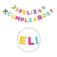 Guirnalda de Feliz cumpleaños de animales - 5 m