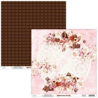 Papel de scrapbooking de Chocolate Kiss rosa - Mintay papers - 1 hoja