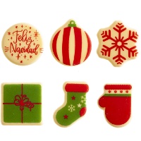 Figuras de chocolate blanco de navidad - 48 unidades