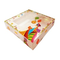 Caja para roscón de reyes de 41 x 41 x 8 cm - Sweetkolor