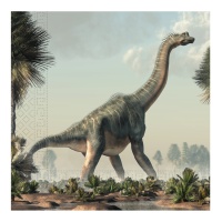 Servilletas de dinosaurios del jurásico de 16,5 x 16,5 cm - 20 unidades