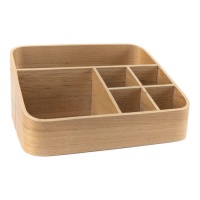 Organizador de baño de 26 x 20 x 12 cm bambú