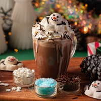 Kit de decoración para chocolate caliente de muñeco de nieve derretido