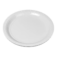 Platos de 20 cm de cartón blanco - 10 unidades