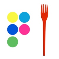 Tenedores de colores de 17 cm - 12 unidades