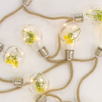 Guirnalda con luces led de bombillas con flores a pilas - 1,65 m