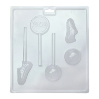 Moldes de fútbol para chocolates de 24 x 21,5 cm - PME - 5 cavidades