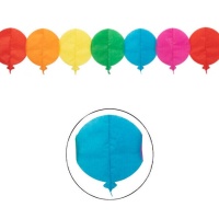 Guirnalda de globos de papel de colores - 6 m