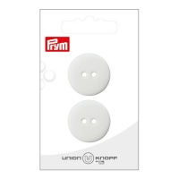 Botones blancos de 2,5 cm con dos agujeros - Prym - 2 unidades