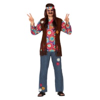 Disfraz de hippie colorido para hombre