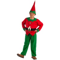 Disfraz de elfo verde y rojo para niño