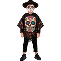 Poncho de Día de los Muertos para niño