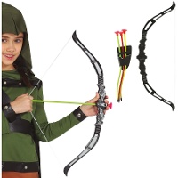Arco y flechas negro - 56 cm