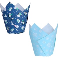 Cápsulas tulipán de papel para muffins de diseño congelado - PME - 24 unidades