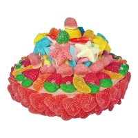 Tarta de chuches multicolor con estrellas de 1 kg