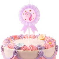 Vela de broche de unicornio de 8 x 6 cm