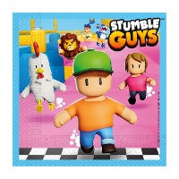 Servilletas de Stumble Guys de 16,5 x 16,5 cm - 20 unidades