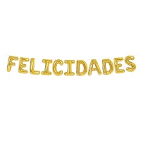 Globo letras Felicidades metalizado de 41 cm