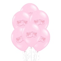 Globos de látex de patucos de 30 cm - PartyDeco - 6 unidades