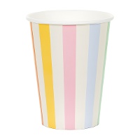 Platos de Rayas Multicolor de 400 ml - 6 unidades