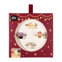 Juego de 4 anillos ajustables Reyes Magos para niños