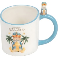 Taza de 414 ml de Reyes Magos Melchor con figurita