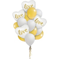 Bouquet de globos de corazones blanco Love - 16 unidades