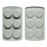 Molde de silicona de círculos dúo - 6 cavidades