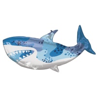 Globo silueta de tiburón azul de 96 x 45 cm - Anagram