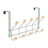 Perchero puerta 5 colgadores verde agua