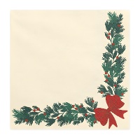 Servilletas de 16,5 cm de Lazo Navidad - 20 unidades