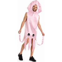 Disfraz de calamar rosa para adulto