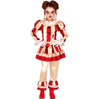 Disfraz de payaso sangriento para niña