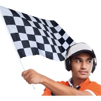 Bandera de cuadros para carreras de 45 x 30 cm