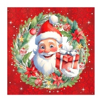 Servilletas de 16,5 x 16,5 cm de Papá Noel - 20 unidades