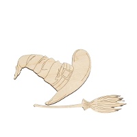 Chipboard de Gorro bruja y Escoba - Artis decor - 2 unidades