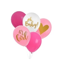 Globos de látex Oh Baby de 30 cm - 8 unidades