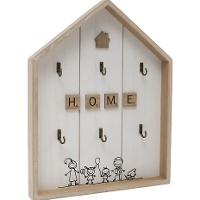 Cuelga llaves con forma de casa con dibujo familiar - Dcasa