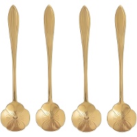Cuchara de café de 15 cm flor - 4 unidades