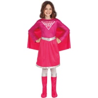 Disfraz de superhéroe rosa para niña