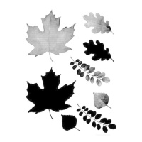 Sellos acrílicos de hojas otoñales de 9 x 14 cm - Artemio