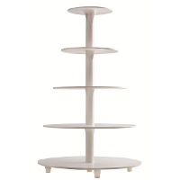 Soporte para tartas de plástico blanco de 5 pisos