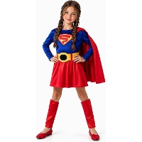 Disfraz de super hombre con capa para niña