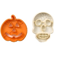 Cortadores de galletas de cráneo y calabaza - Decora - 2 unidades