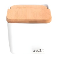 Salero blanco con tapadera