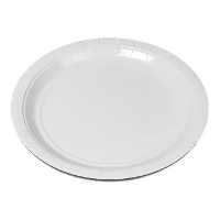 Platos de 20 cm de cartón blanco - 50 unidades
