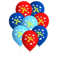 Globos de látex Aviadores de 27 cm - 8 unidades