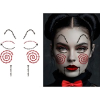 Joyas faciales adhesivas de muñeco asesino infantiles
